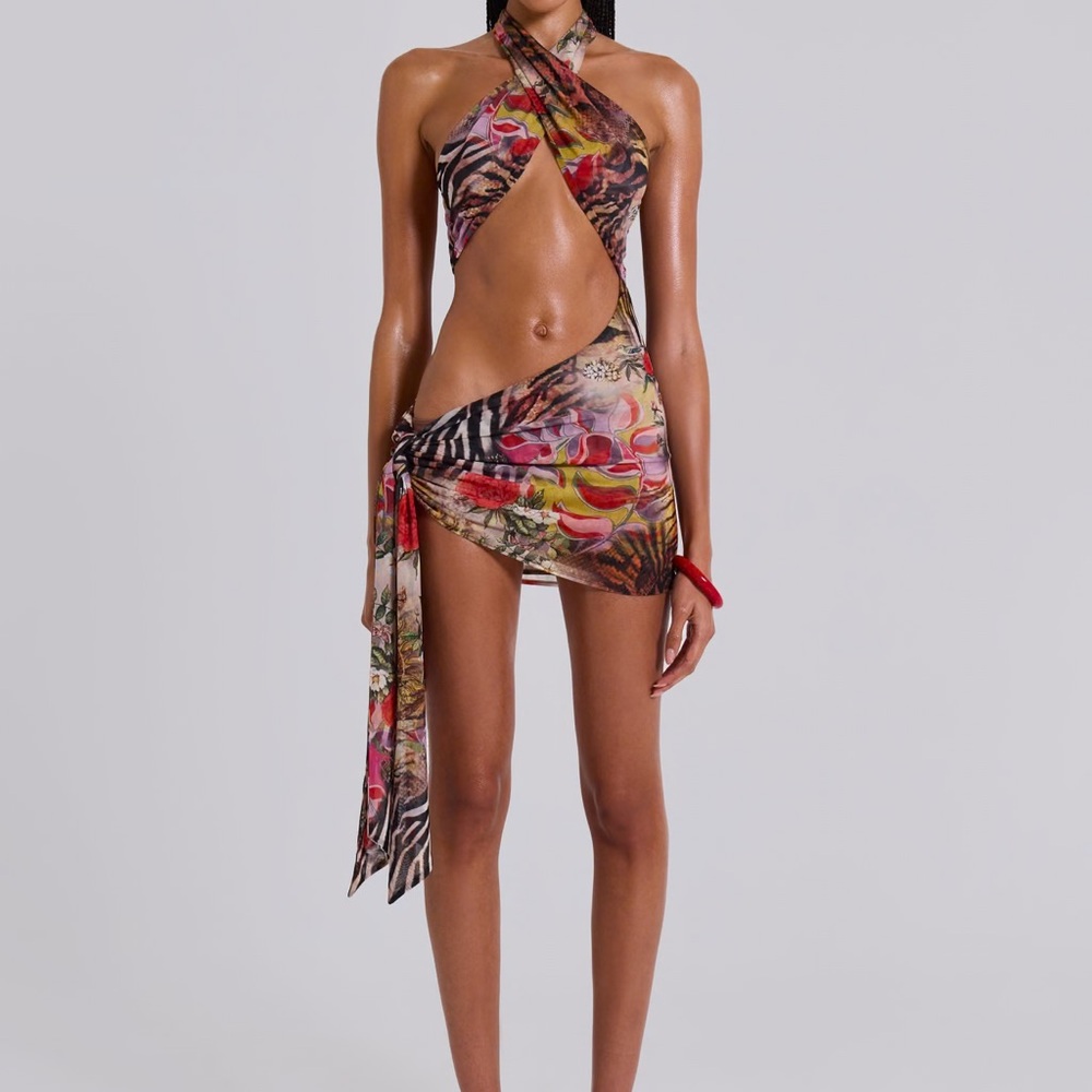 Jaded London Multicolor Cutout Mini Dress